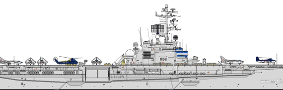 Корабль NMF Clemenceau R98 [Aircraft Carrier] - чертежи, габариты, рисунки